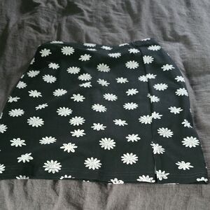 Abound Black Daisy Mini Skirt